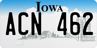 IA license plate ACN462