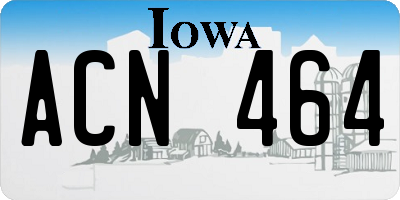 IA license plate ACN464