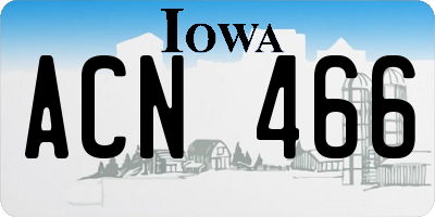 IA license plate ACN466