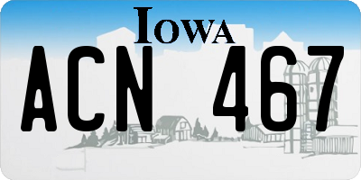 IA license plate ACN467