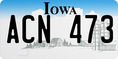 IA license plate ACN473