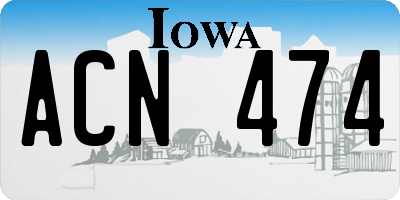 IA license plate ACN474