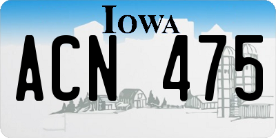 IA license plate ACN475