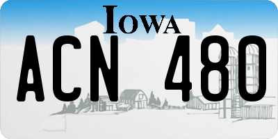 IA license plate ACN480