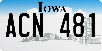 IA license plate ACN481