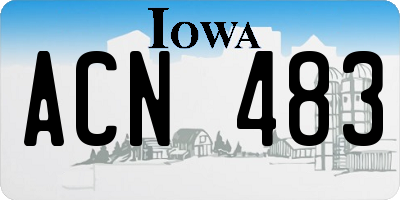 IA license plate ACN483