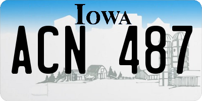 IA license plate ACN487