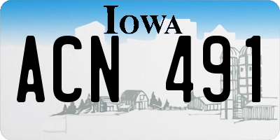 IA license plate ACN491