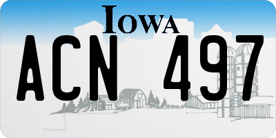 IA license plate ACN497