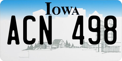 IA license plate ACN498