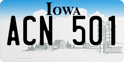 IA license plate ACN501