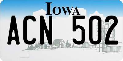 IA license plate ACN502