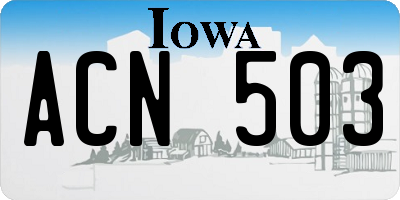 IA license plate ACN503