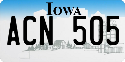 IA license plate ACN505