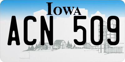 IA license plate ACN509