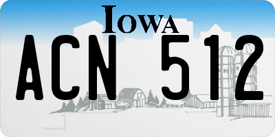 IA license plate ACN512