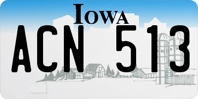 IA license plate ACN513