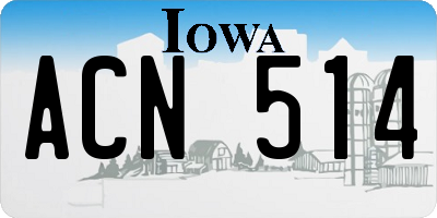IA license plate ACN514