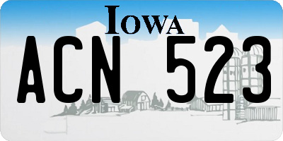 IA license plate ACN523