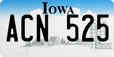 IA license plate ACN525