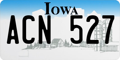 IA license plate ACN527