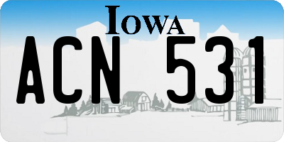 IA license plate ACN531