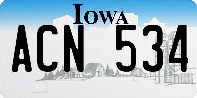 IA license plate ACN534