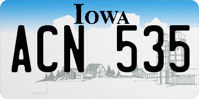 IA license plate ACN535