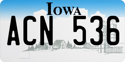 IA license plate ACN536