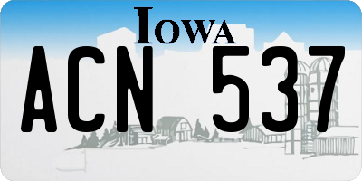 IA license plate ACN537