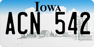 IA license plate ACN542