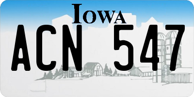 IA license plate ACN547