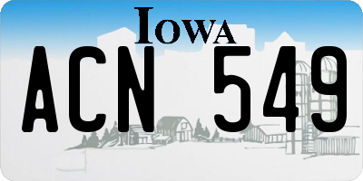 IA license plate ACN549