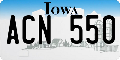 IA license plate ACN550