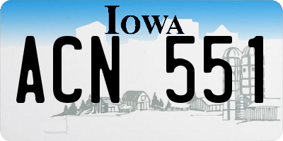 IA license plate ACN551