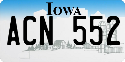 IA license plate ACN552
