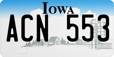IA license plate ACN553