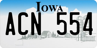 IA license plate ACN554