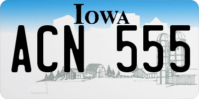 IA license plate ACN555