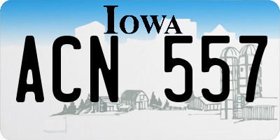 IA license plate ACN557