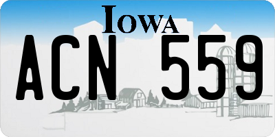IA license plate ACN559