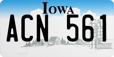 IA license plate ACN561