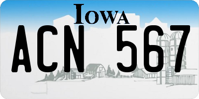 IA license plate ACN567