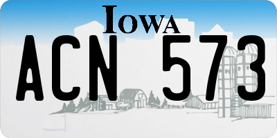 IA license plate ACN573