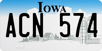 IA license plate ACN574