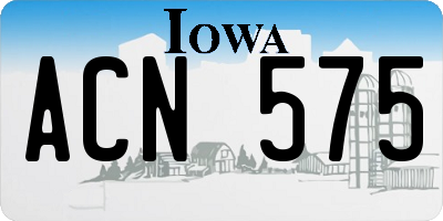 IA license plate ACN575