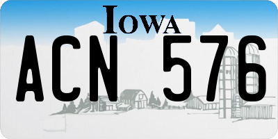 IA license plate ACN576