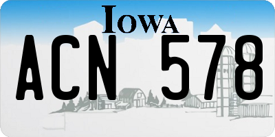IA license plate ACN578