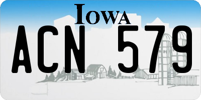 IA license plate ACN579