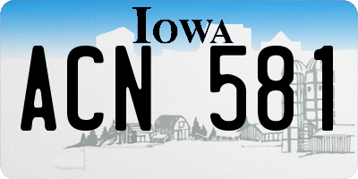 IA license plate ACN581